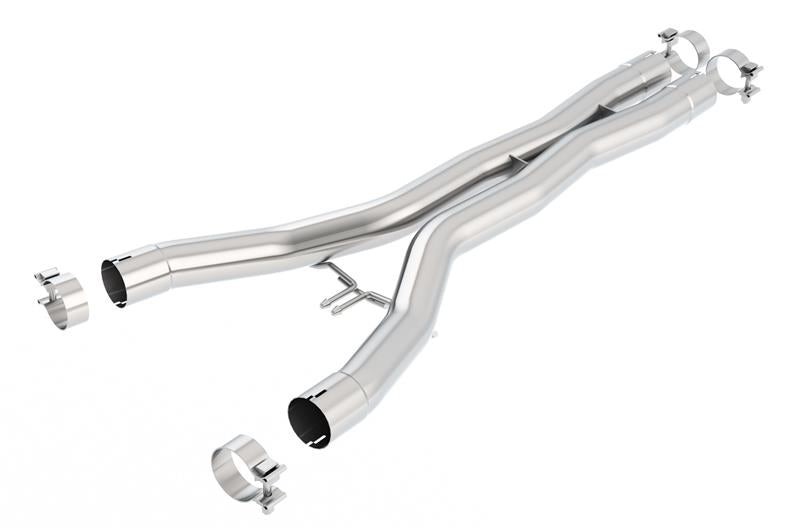 Borla 2014 Chevy Corvette Stingray X-Pipes, smog legal cut and clamp, metal exhaust components with fasteners and flanges