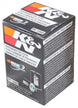 K&N Engineering cellulose media fuel filter with 2.125-inch diameter and 4.281-inch length, designed for effective fuel filtration.