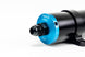 Injector Dynamics ID-F1250 fuel filter for high-performance vehicles, showing the compact, durable metal design and filtration element.