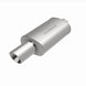 MagnaFlow muffler with tip, stainless steel, 14x5x8 inches, designed for automotive exhaust systems, featuring dual inlet and outlet.