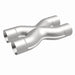 MagnaFlow Smooth Trans X 2.5/2.5 stainless steel X pipe for exhaust systems, shown in the image with smooth welds and durable finish.