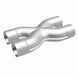 MagnaFlow Smooth Trans X 2.5/2.5 stainless steel X pipe for exhaust systems, shown in the image with smooth welds and durable finish.