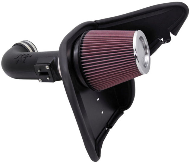 K&N Engineering cold air intake for 10 Chevy Camaro 6.2L V8, showing the Performance Intake with air filter and intake tube.