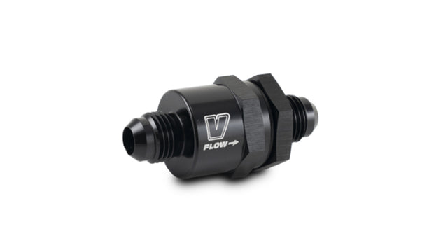 Vibrant -10AN Male Flare One Way Check Valve fitting, showing metallic construction with flare connection and one-way valve design.