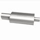 MagnaFlow stainless steel muffler with tip, 14x5x8 inches, suitable for automotive exhaust systems, featuring dual outlet design.