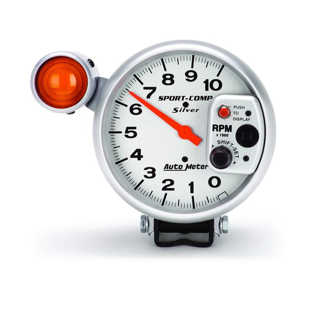 AutoMeter Ultra-Lite 87.5mm 10K RPM in dash tach gauge showing RPM dial and clear digital display for automotive performance monitoring.