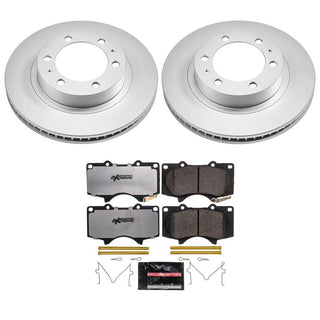 PowerStop Z36 coated front brake kit for 2003-2009 Toyota 4Runner, includes performance brake rotors and pads for truck and tow use.
