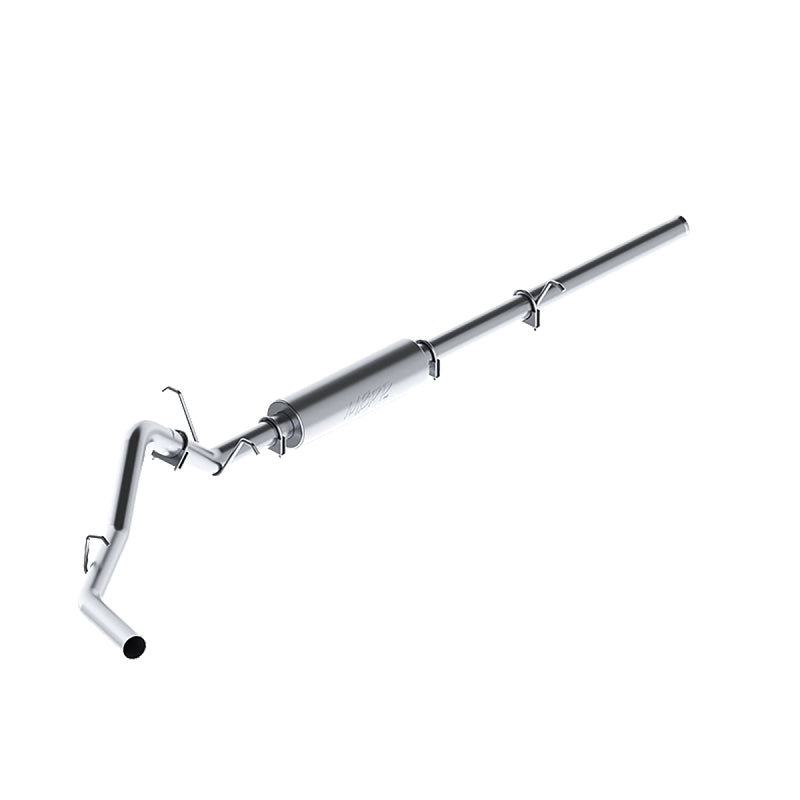 MBRP catback exhaust system for 2009-2013 Chevy/GMC 1500 4.8/5.3L trucks, single side AL P Series with polished finish.