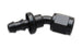 Vibrant 30-degree push-on hose end elbow fitting for -4AN size, made of durable metal with vibrant finish, suitable for automotive use.