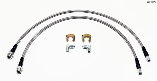 Wilwood front brake line kit for 2007-2011 GM 1500/2500 trucks, includes flexible brake lines and fittings, 14.25-inch length.
