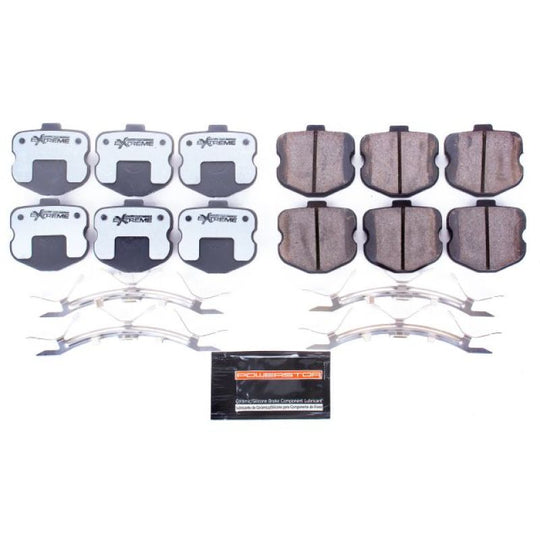 PowerStop Chevrolet Corvette front Z26 Extreme Street brake pads with hardware, performance brake components for enhanced stopping power.