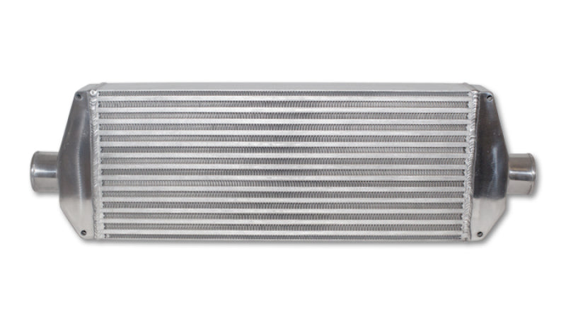 Vibrant air-to-air intercooler with end tanks, core size 22x9x3.25 inches, featuring inlet and outlet ports and vibrant branding.
