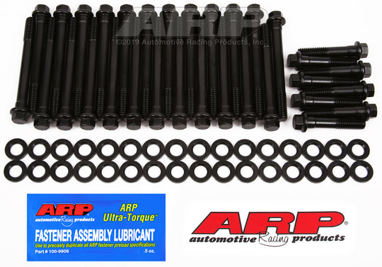 ARP BB Chevy head bolt kit showing polished head studs and bolts for high-performance engine assembly.