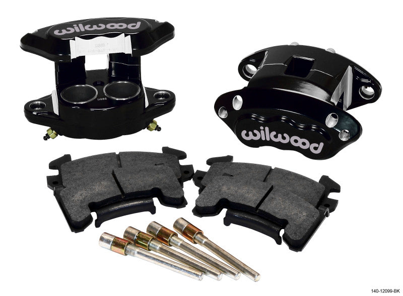 Wilwood D154 front caliper kit with black finish, 1.62-inch pistons, designed for big brake kits on performance vehicles.