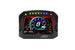 AEM CD-5LG Carbon Logging Digital Dash Display gauge with internal 10Hz GPS and antenna, showing digital readouts and controls.