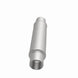 MagnaFlow Mag SS muffler with 3-inch inlet and 14x4x4-inch dimensions, featuring stainless steel construction and dual outlet design.