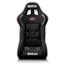 Sparco EVO L Carbon Black race seat with black upholstery and racing harness slots, designed for high-performance motorsport use.