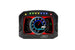 AEM CD-5LG Carbon Logging Digital Dash Display with internal 10Hz GPS and antenna, showing gauges and digital readouts in a sleek design.