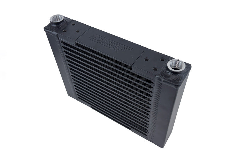 CSF universal large single-pass oil cooler with M22 x 1.5 fittings, 12-inch length, 9.33-inch height, and 2.16-inch width.