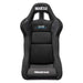 Black Sparco Evo QRT race seat with racing harness slots and supportive bolsters for professional motorsport driving.