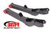 Black Hammertone BMR 10-15 5th Gen Camaro rear lower control arms with polyurethane bushings, non-adjustable suspension components.