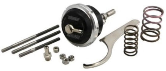 Turbosmart IWG Gen-V Borg Warner EFR twin port black wastegate with 14psi boost setting, shown in the image.