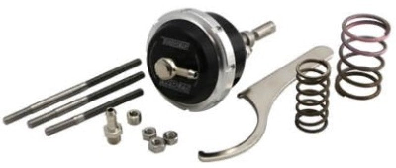 Turbosmart IWG Gen-V Borg Warner EFR twin port black wastegate with 14psi boost setting, shown in the image.