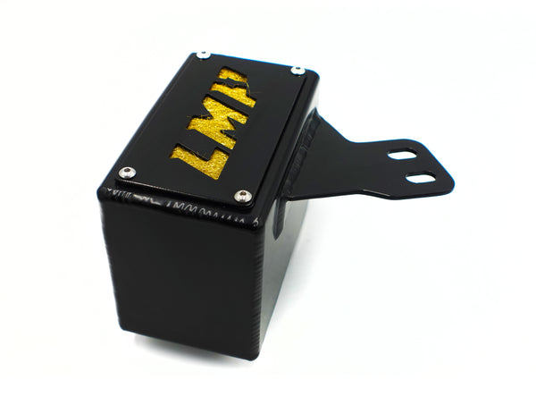 LMP CTS V3 and Gen6 ZL1 catch can installed in engine bay, designed to trap oil and prevent engine contamination.