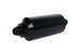 Aeromotive in-line fuel filter with AN -8 male fittings, 10-micron fabric element, bright dip black finish, suitable for fuel systems.