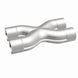 MagnaFlow Smooth Trans X 2.5/2.5 X Pipe in stainless steel, shown in the image with welded joints and polished finish.