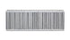 Vibrant vertical flow intercooler core with 24-inch width, 8-inch height, and 3.5-inch thickness showing metal fins and tubes