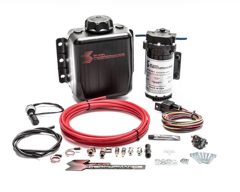 Snow Performance Gas Stage I Boost Cooler Water Meth Kit for forced induction engines, with injection components visible.