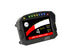 AEM CD-5LG carbon logging digital dash display gauge with internal 10Hz GPS and antenna, showing digital readouts on a sleek black screen.