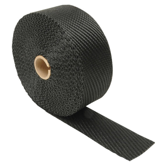 Black DEI Titanium Exhaust Wrap 2in x 15ft, designed to insulate and protect exhaust systems with durable heat-resistant material.