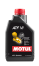 Motul 1L synthetic transmission fluid ATF VI gear oil container with label and cap, designed for vehicle transmission systems.