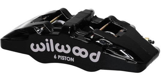 Wilwood Forged Dynapro 6 brake caliper with 5.25-inch right-hand mount, pistons, and disc for high-performance braking.