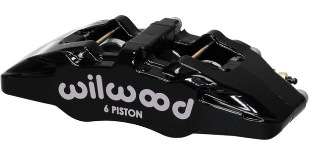Wilwood Forged Dynapro 6 brake caliper with 5.25-inch right-hand mount, pistons, and disc for high-performance braking.