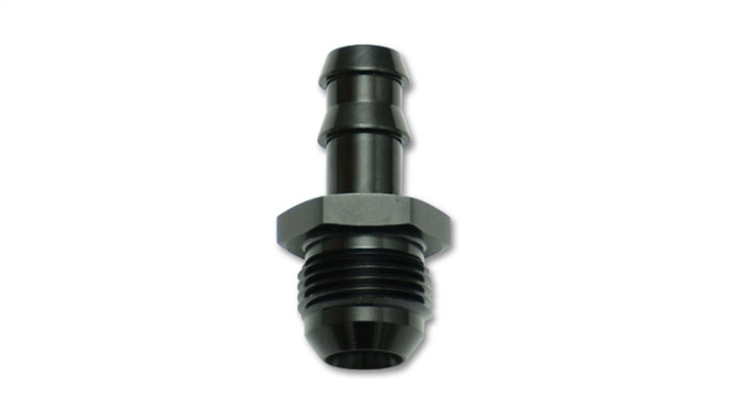 Vibrant aluminum -6 AN to 3/8 inch barb straight fitting for automotive or fluid transfer applications.