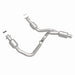 MagnaFlow catalytic converter direct fit for 2014-2016 GMC Sierra 1500 V6 4.3L engine, shown installed on vehicle.