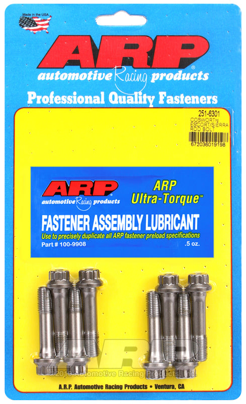 ARP Ford Cosworth Sierra and Escort Pro Rod Bolt Kit showing high-strength engine rod bolts and hardware for performance engines.