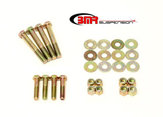 BMR Suspension zinc-plated control arm hardware kit for 1967-69 F-Body front upper and lower control arms, includes bolts and bushings.