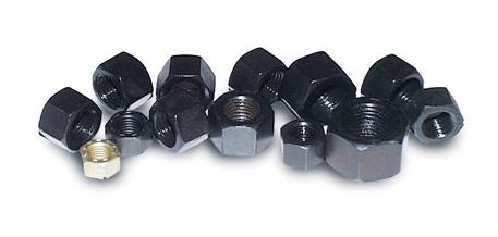 ARP 7/16-20 hex nut kit with various hardware nuts, displayed in a neat collection for automotive or machinery applications.