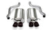 Black CORSA Performance axle-back exhaust for Chevrolet Corvette C6 2005-2007 6.0L V8, showing the sleek exhaust pipes and tips.