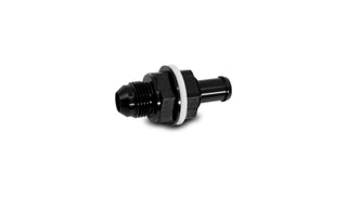 Vibrant bulkhead fuel cell adapter with -6AN male flare fitting and 3/8 inch barb for fuel line connections.