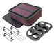 K&N custom racing rectangular carbon fiber air filter with 4-inch air box and 2.75-inch air horn, designed for direct fit.
