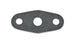 Vibrant engine oil drain flange gasket matching part, showing a close-up of the black rubber gasket on a metal flange.