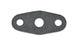 Vibrant engine oil drain flange gasket matching part, showing a close-up of the black rubber gasket on a metal flange.