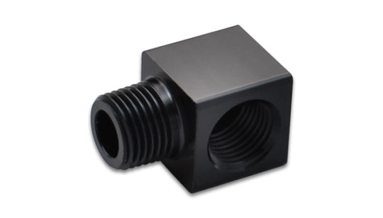 Vibrant 1/8in NPT female to 1/8in NPT male 90-degree adapter fitting showing the metal fitting with threaded ends.