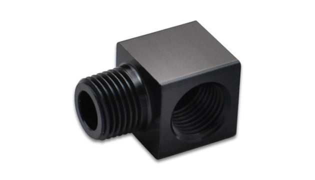 Vibrant 1/8in NPT female to 1/8in NPT male 90-degree adapter fitting showing the metal fitting with threaded ends.