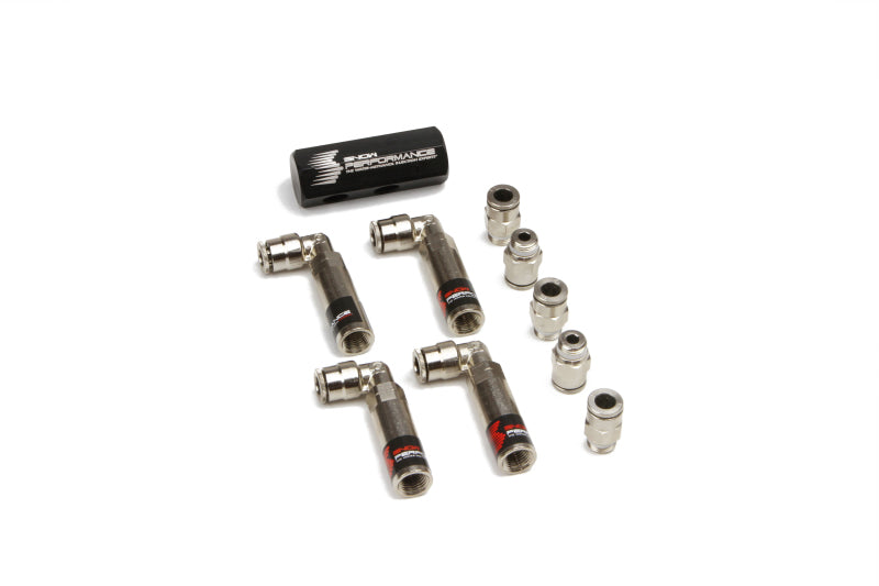 Snow Performance 4-cylinder direct port water methanol injection upgrade component, no nozzles, for enhanced engine performance.